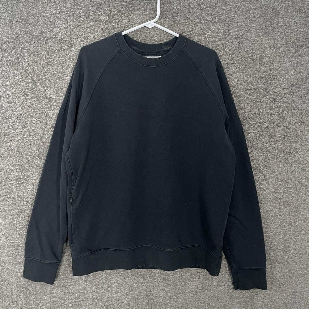 Public Rec Friday Crewneck Sweatshirt Mens Large Black‎ Zip Pocket Fleece